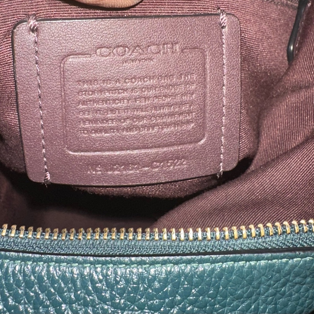 SOLD:  Coach Dark Teal Hobo Bag - Picture 3 of 11